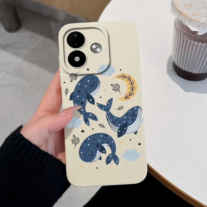 Per Redmi Note 17 4G 5G 17 Pro 17 Pro Max 12 12 Pro Plus 12S 12R Cover per Telefono Modelli Balena Oceanica Protezione Completa Morbido Silicone Liquido Custodia Antiurto