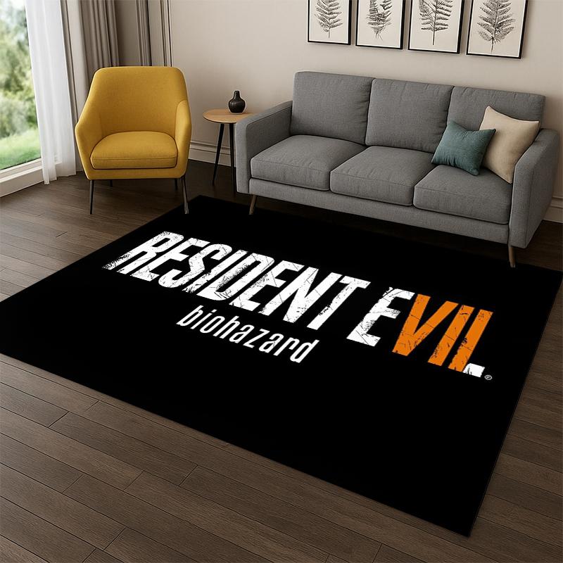 3D R-Resident Evil Leon Spiel Cartoon Teppich Teppich für Schlafzimmer Wohnzimmer Sofa Spielzimmer Fußmatte Heimdekoration, Kinderbereich Teppich Rutschfest