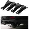 AICEL 4.9 Inch Curved Rear Bumper Diffuser Splitter ABS Lip Black | Shark Fin Styling, Tape and Screws Included, Bumper Placement, Fits Most Cars