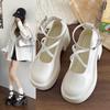 Chaussures Mary Jane Plateforme Le Black Petites Chaussures en Cuir pour Femmes Été Français Japonais Augmentant la Taille Chaussures Simples