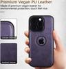 For iPhone 17 Air 11 12 13 14 15 Plus 16 Pro Max Business PU Leather Case Cowhide Logo Hole Shockproof Luxury Protective Cover