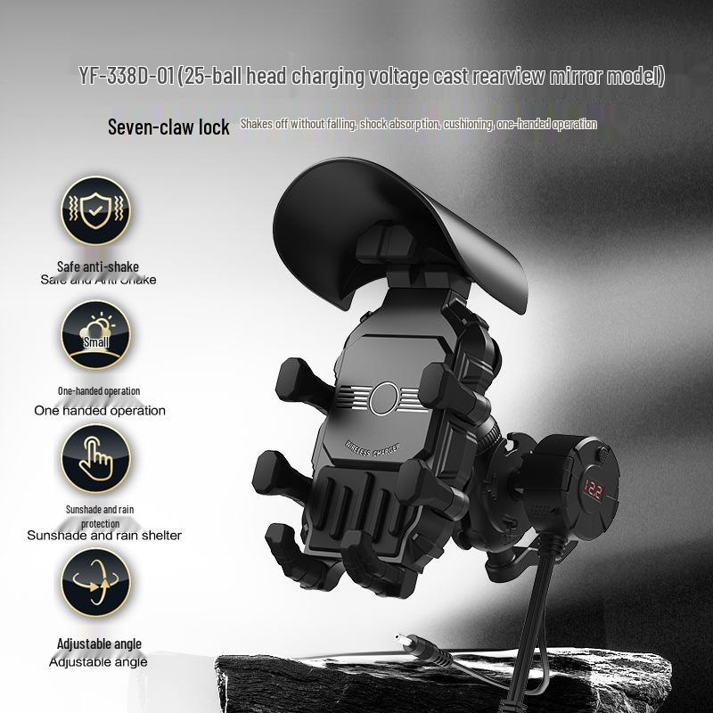 Wireless Fast-Charging Motorcycle & Scooter Phone Holder