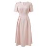 Sancai Minimalist Light Pink Lyocell A-Line Dress