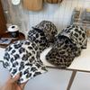 Ins Leopard Print Baseball Cap Children Autumn and Winter Thickened Warm Plush Fashion Versatile Face Cap