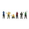 6 Pieces Carrier Deck Figures 1/72 Scale Painted Ground Crew for Collectors,