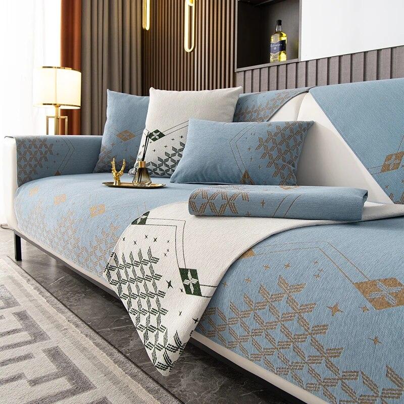 Chenille Sofa Mat Four Seasons Universal Anti Slip Leather Sofa Cover All Inclusive Universal Backrest Cover Cloth Towel
