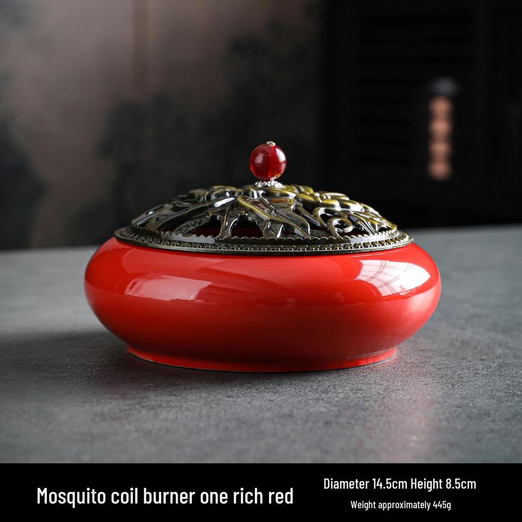 Large Ceramic Mosquito Coil and Incense Burner: Indoor Sandalwood and Agarwood Holder