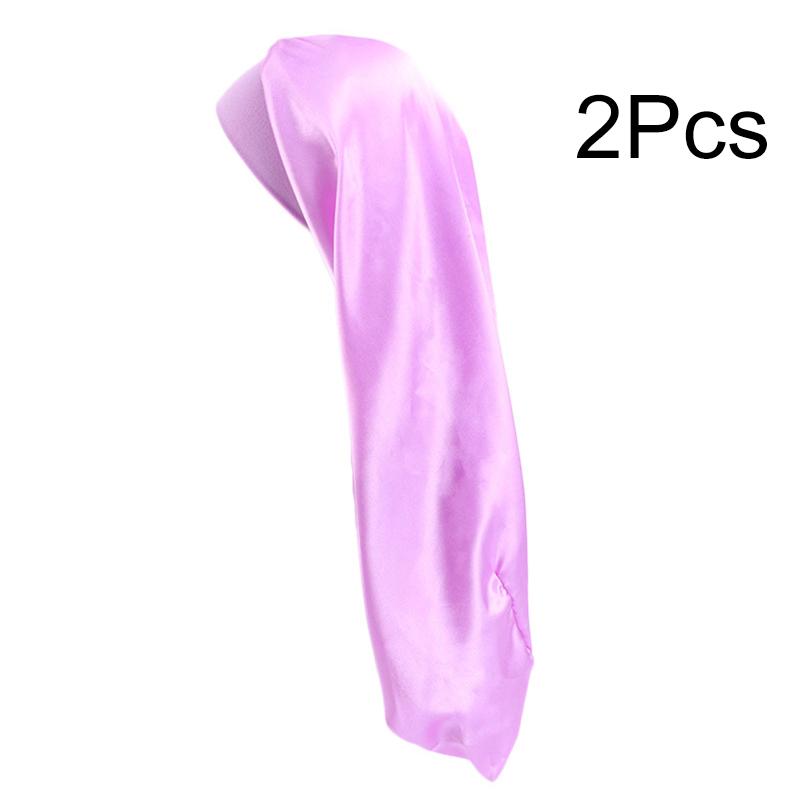 1Pc Women Solid Color Hair Hat Double Sided Silk Satin Bonnet Long Hair Polyester Night Sleep Cap Dreadlocks Braids