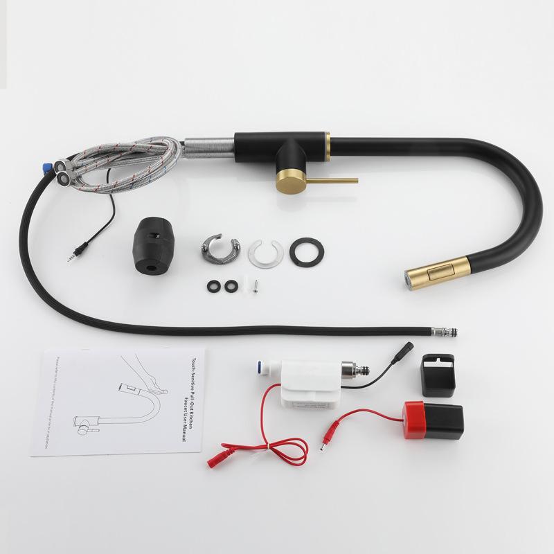 Smart Touch Sensing Pull-out Kitchen Sink Faucet 304 Stainless Steel Retractable Hot And Cold Mixed Washbasin Faucet