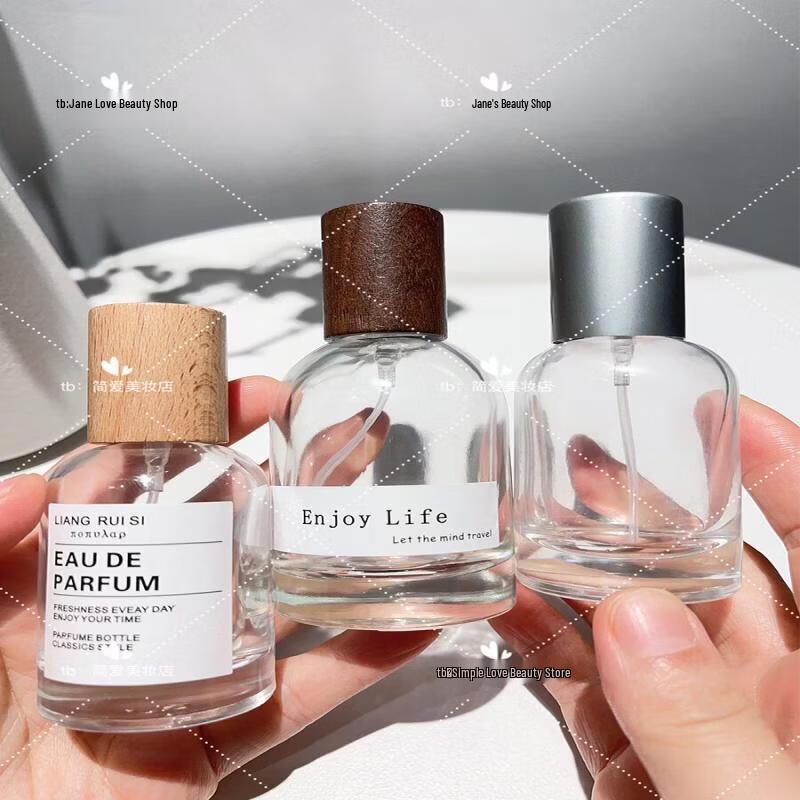 LIEI Portable Refillable Perfume Spray Bottle with Wooden Cap