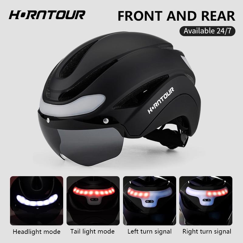 Horntour Cyklistická helma Jízda LED světla Závodní Silniční kolo Helma Muži a Ženy Venkovní sporty Pro Cyklistika Bicicleta Bezpečnostní čepice