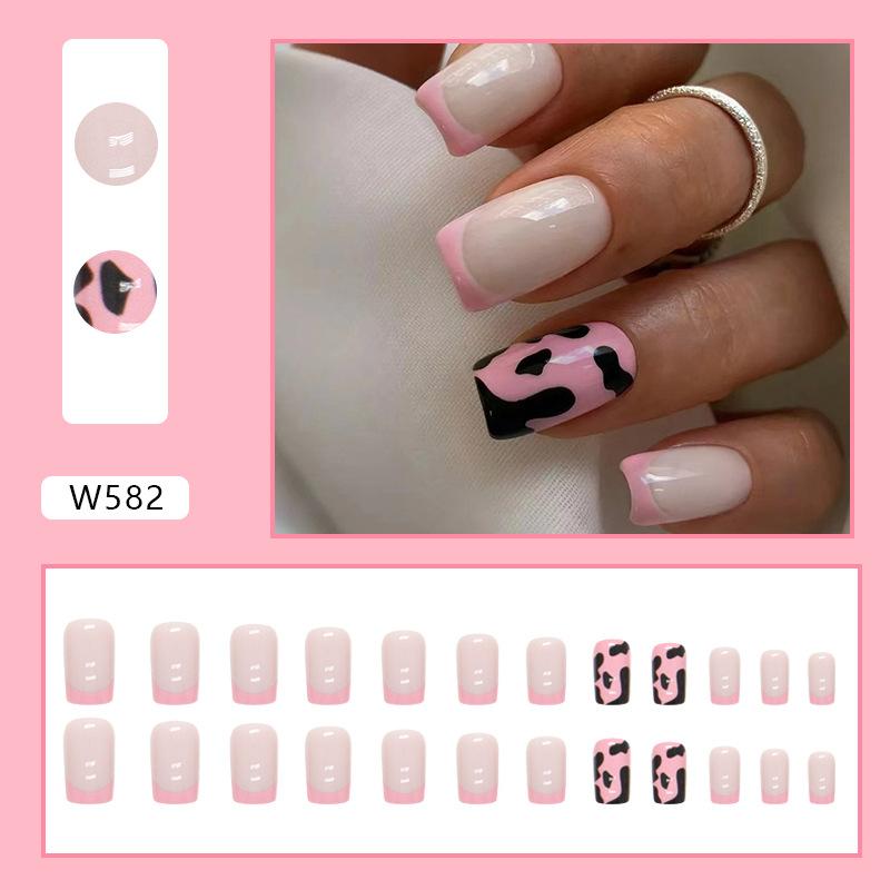 Summer Colorful Fresh And Cute Flowers European And American Fake Nails Solid Color Matte Nail Art Pieces Fashion Wear Nail