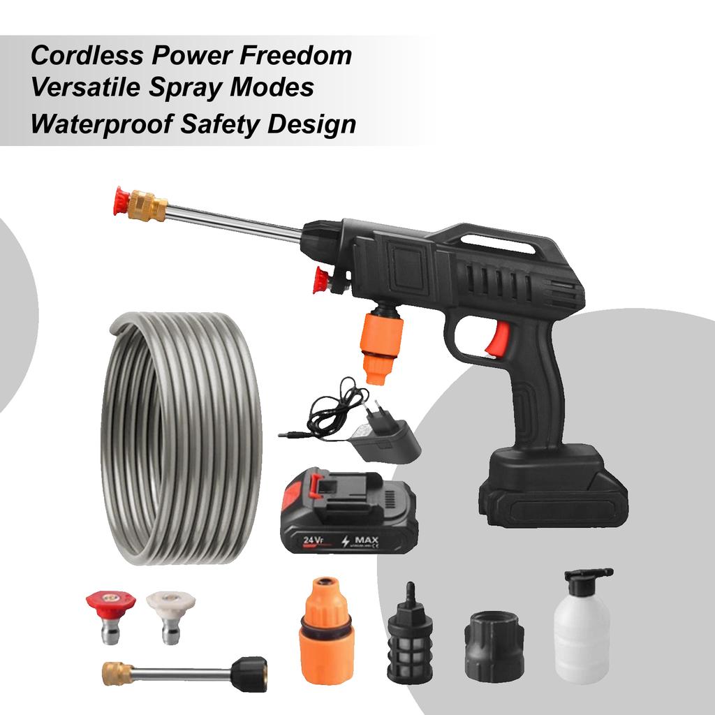 Portable Pressure Washer Cordless Vehicle Power Cleaner Rechargeable Handheld Pressure Washer With 16.4 Ft Hose For Car Home