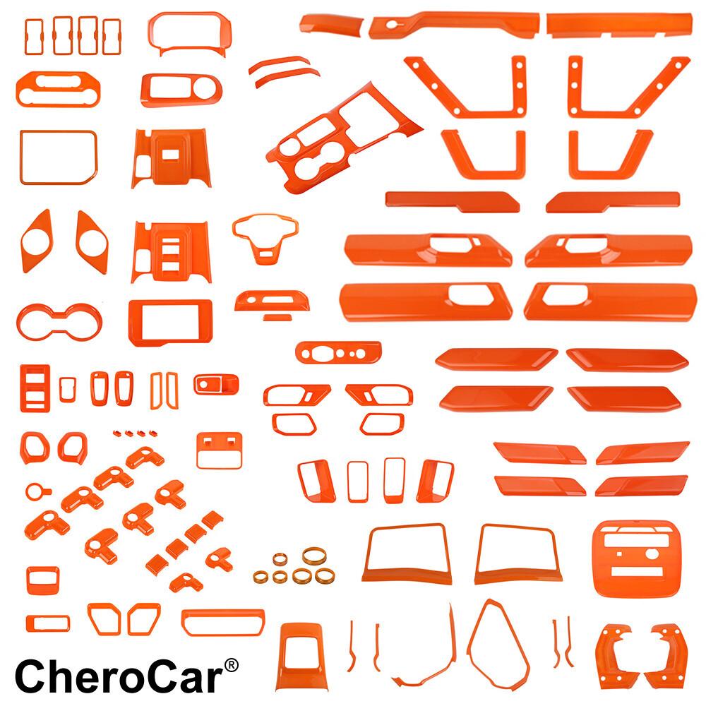 Orange Car Door Dash Gear Panel Decor Cover Trim Kit For Ford Bronco -25
