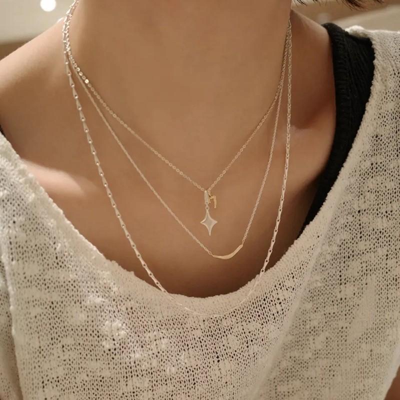 Japanese Style Geometric Line Necklace Minimalist Fashion Daily Wear