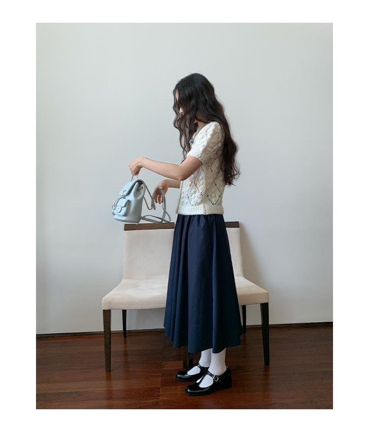 2025 Early Spring French Bow A-Line Skirt C3626: Gentle, Elegant, Large-Swing Design