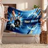 Erling Haaland Personalisierte Fleecedecke Mit Fußballlogo, Individueller Name Text Weich Warm Wohnzimmer Überwurfdecke