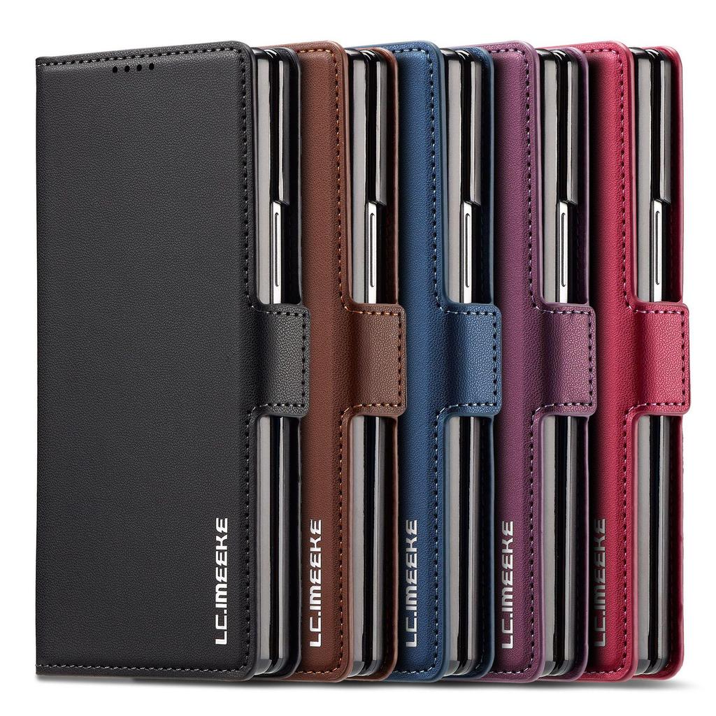 Compatible Galaxy Z Fold7/6/5/4 Leather Wallet Phone Case