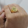 Stainless Steel 22MM Retro Balance Scale Ring - Laser Engraved Smooth Round Design