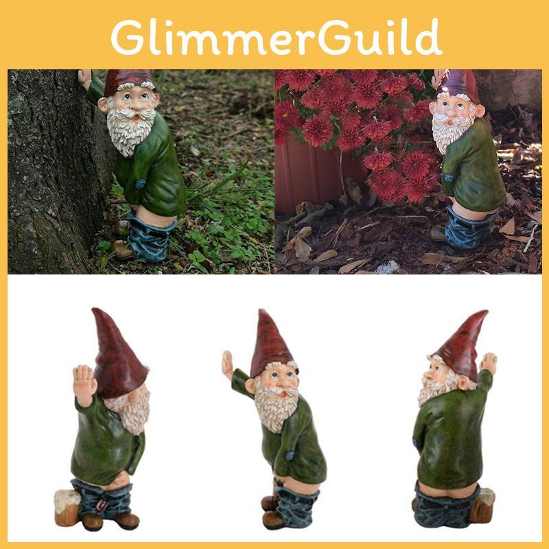 Creative Naughty Gnome Garden Statue Vibrant Resin Dwarf Yard Outdoor Decorative Sculpture