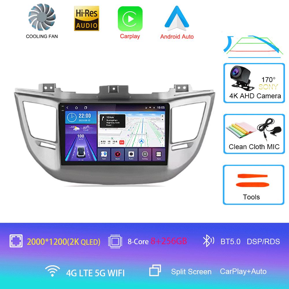 For Hyundai Tucson 2015-2017 Android 14 2din Car Radio Multimedia Video Player GPS Navigation 4G WIFI Carplay 8Core DSP EQ