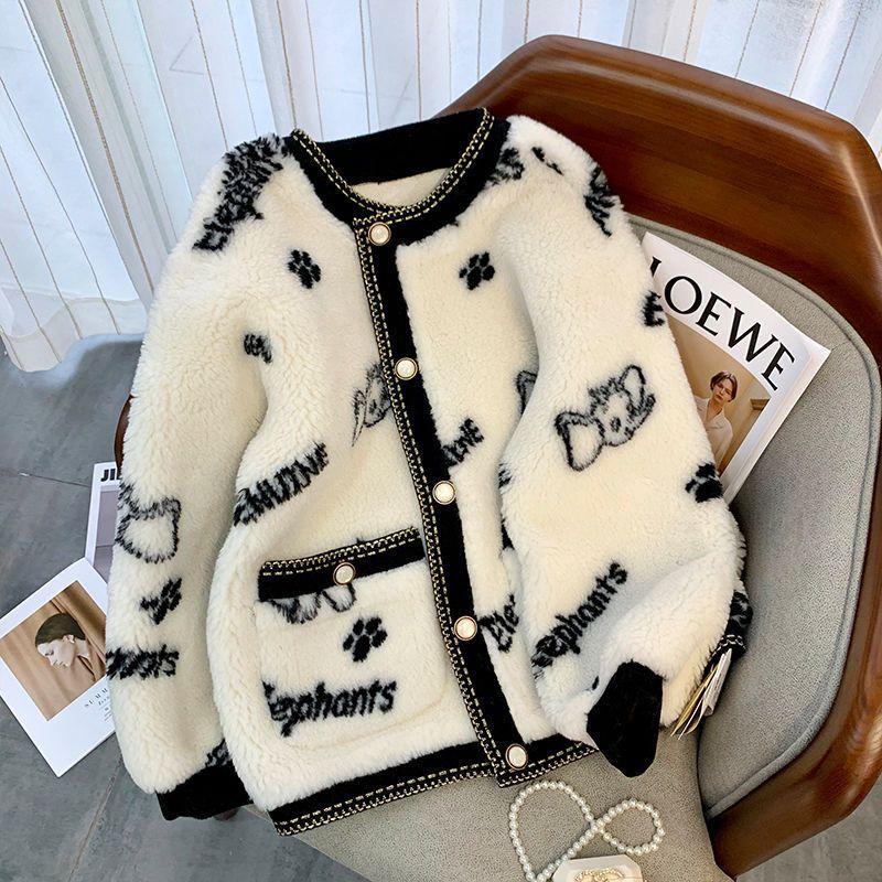 LJX 2024 Nuova Giacca Coreana Cappotto Invernale e Autunnale Maglione Lavorato a Maglia da Donna Cappotto Carino Cappotto Rilassato da Ragazza Affascinante Top Lavorato a Maglia da Donna Cappotto di Lusso in Peluche