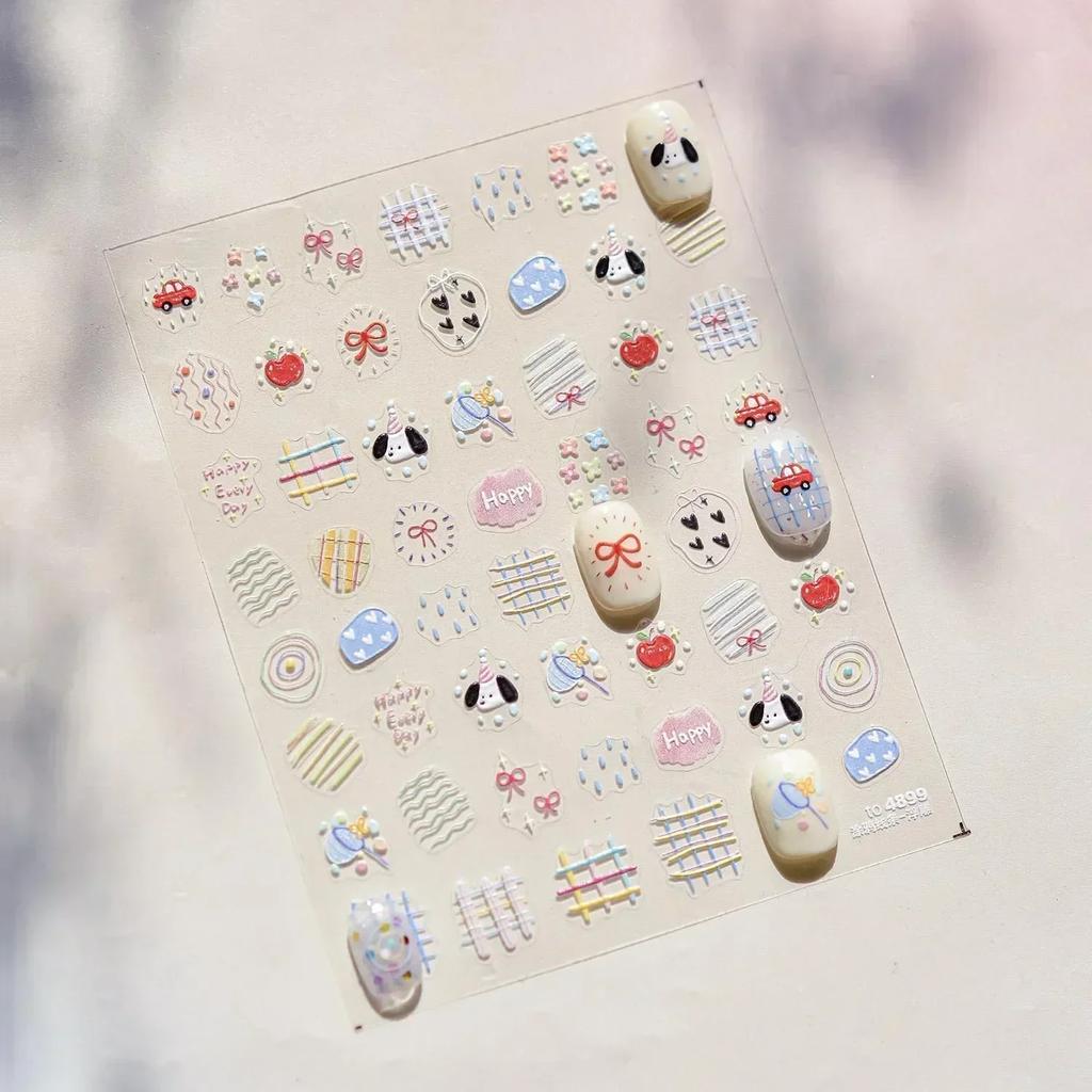 Beach Shell Swim Ring Bikini Watermelon Cat Ice Cream Crab Sunglass Coconut Tree Flowers Fruits Nail Art Stickers Decals