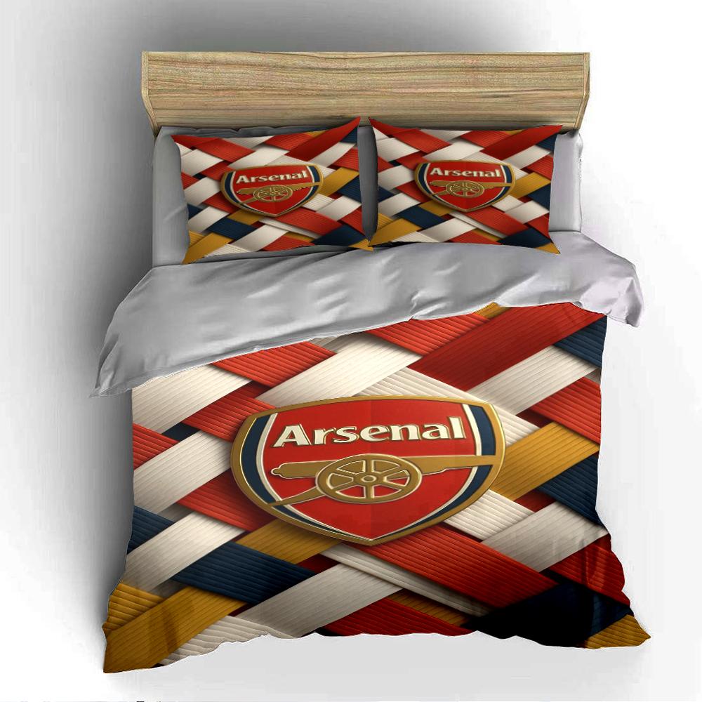 Set Biancheria da Letto Logo Arsenal Copripiumino Copripiumino Federe Decorazioni per la Casa (1 * Copripiumino 2 * Federe, senza piumino)