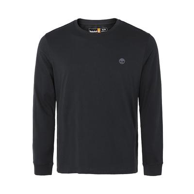 Mountain Series Outdoor Baumwolle Bequem Lässig Rundhals Langarm T-Shirt Herren T-Shirts Schwarz A5XVK-X65