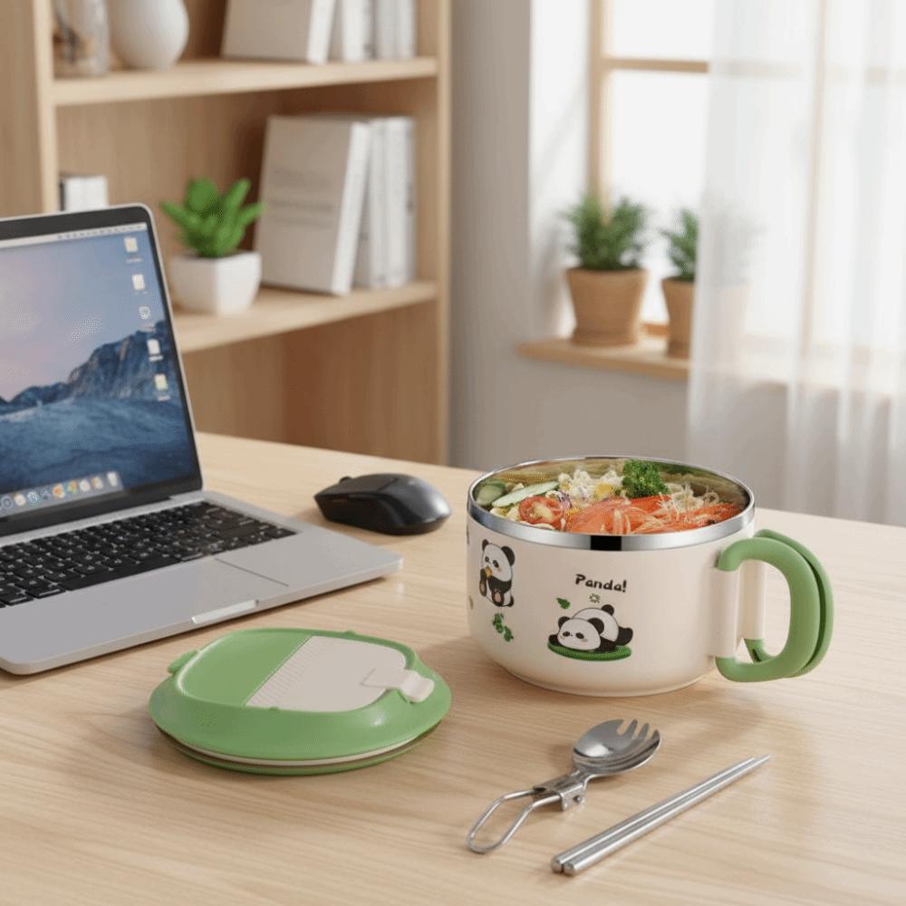 Stainless Steel Rice Soup Bowl 1000ML Fruit Salad Bowl Portable Rice Bowl  Kitchen Supplies