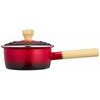 Wahei Freiz Enamel Saucepan, Pot-au-feu, Jam, 16cm, Red, with Lid, Induction Compatible, Rubani RA-9788, Red x Black