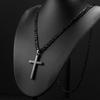 Edelstahl Kreuz Anhänger Halskette Herren Damen Vergoldete Titan Kette 5mm Breite 31-40cm Verstellbare Länge