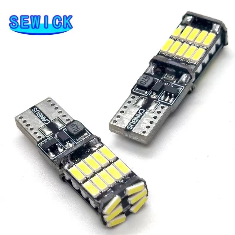 100pcs T10 w5w 194 501 canbus 4014 car interior light no error T10 26SMD led Instrument Lights bulb lamp dome light 12V