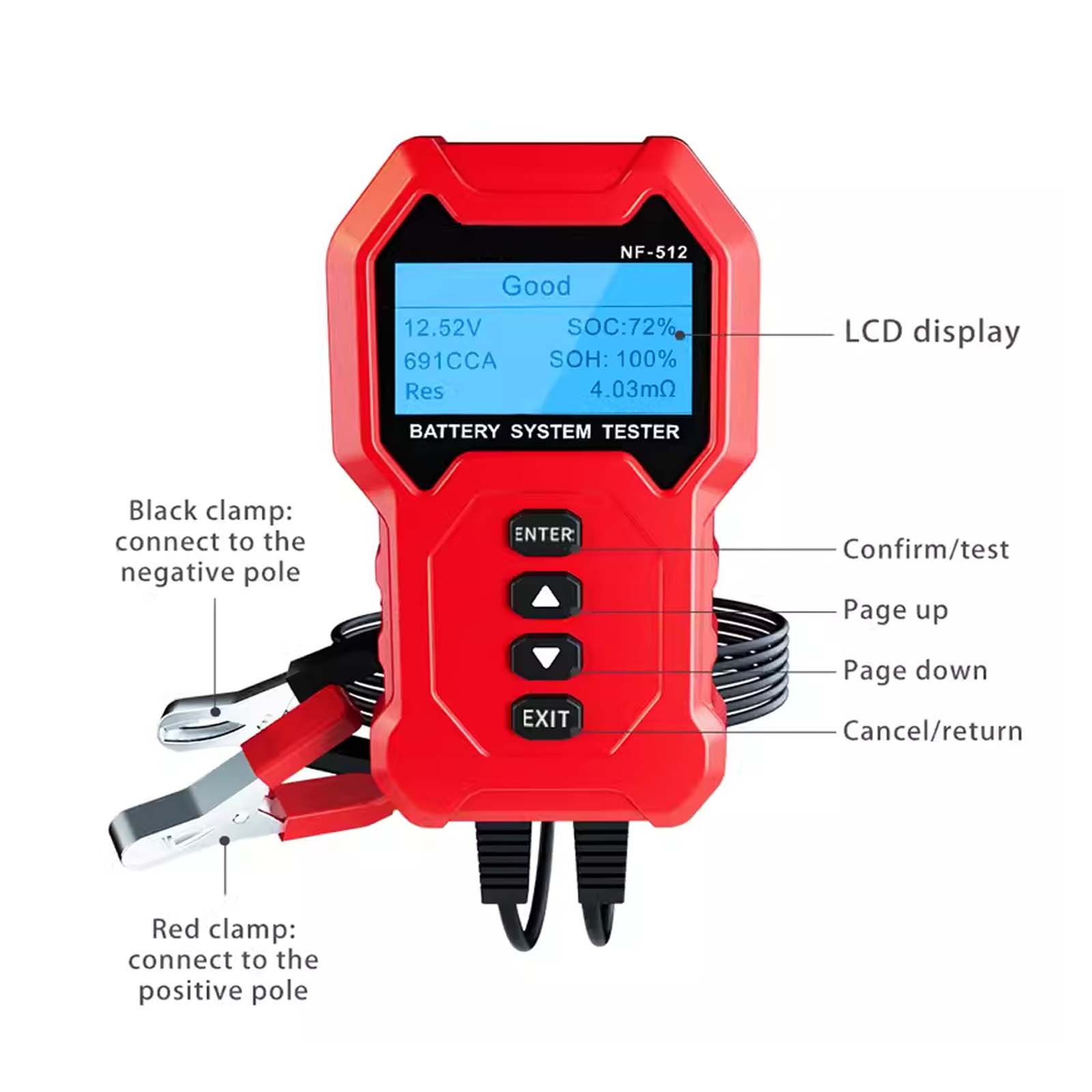 Lead-acid Battery Capacity Tester for Automotive, Electric Vehicle Battery System Internal Resistance Voltage Analyzers China Mainland