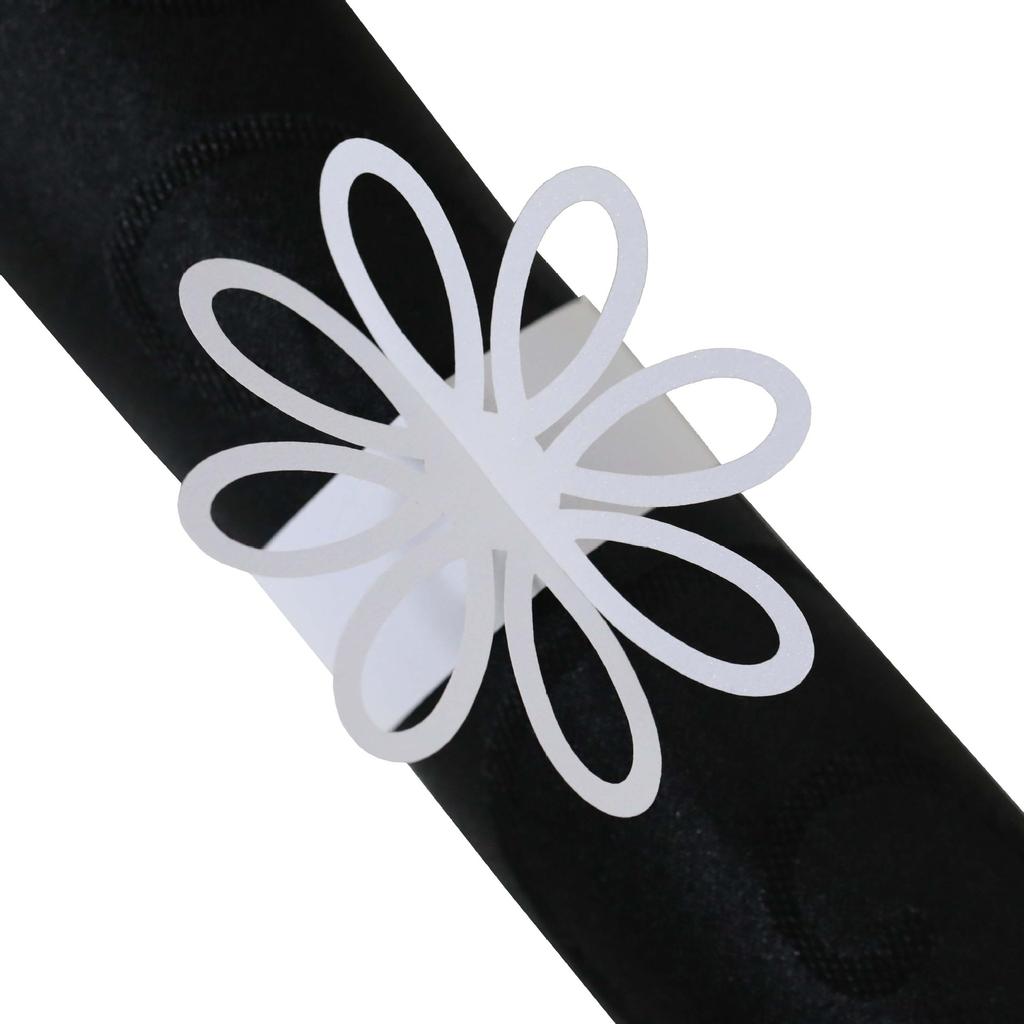 50Pcs Paper Napkin Ring  Buckle Hollow Flower Napkin Ring Wedding Party Table Decoration Supplies Wedding Hotel  Party Decor
