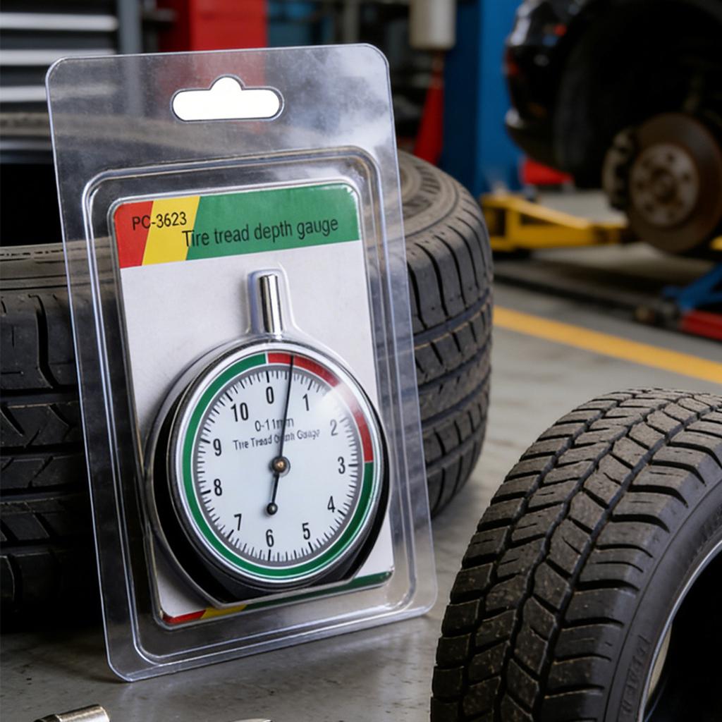 Zinc Alloy Tire Tread Depth Gauge Portable Design for Accurate Wear Inspection Easy Measurement on Various Vehicles