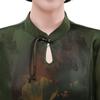 2026 Summer New Chinese Style Silk-Look Five-Sleeve Dress for Women - Trendy and Slimming for Middle-Aged and Elderly