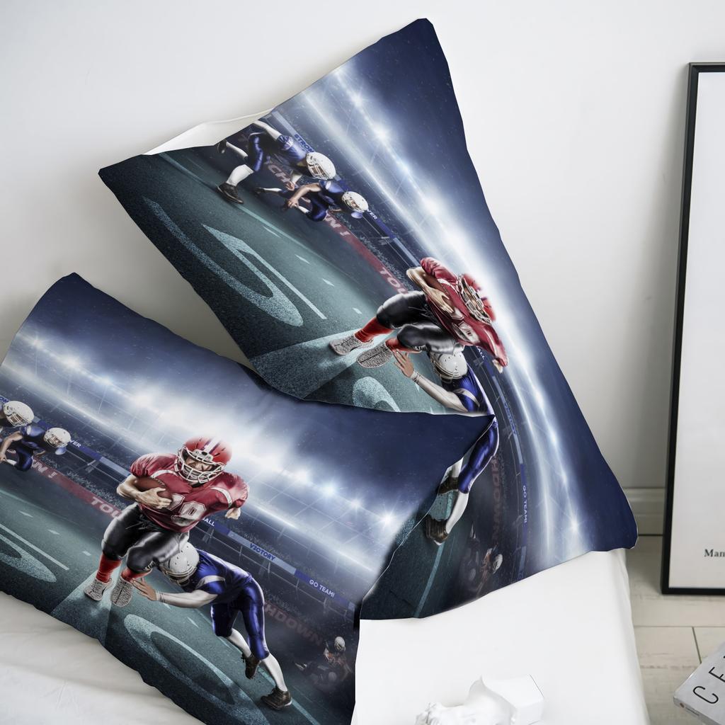 3D Print Rugby Sports Duvet Cover Set, American Football Bedding Set Queen Fashion 3pcs Comforter Microfiber Quilt Cover Double