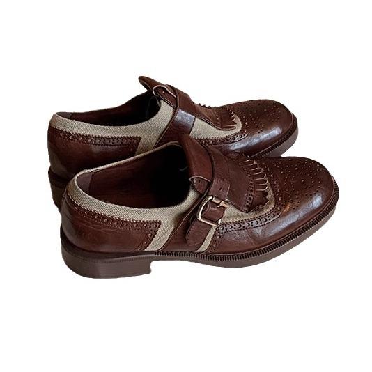 Grape mother autumn new fashion platform small leather shoes women washed horse leather pattern British style uniform loafers women