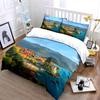 Paysage d'Italie Décoration d'Intérieur Ensemble de Literie avec 1 Housse de Couette 2 Taies d'Oreiller Simple Double King Queen, Cadeau