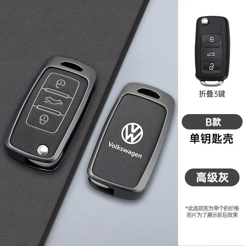 

VW GTI GOLF 2026 Hot For VW VOLKSWAGEN Leather Car Flip Key Case Cover Shell For Volkswagen VW Polo Golf Passat Tiguan Beetle Ca
