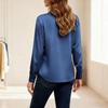 Women's satin button shirt workwear casual shirt collar long sleeve top