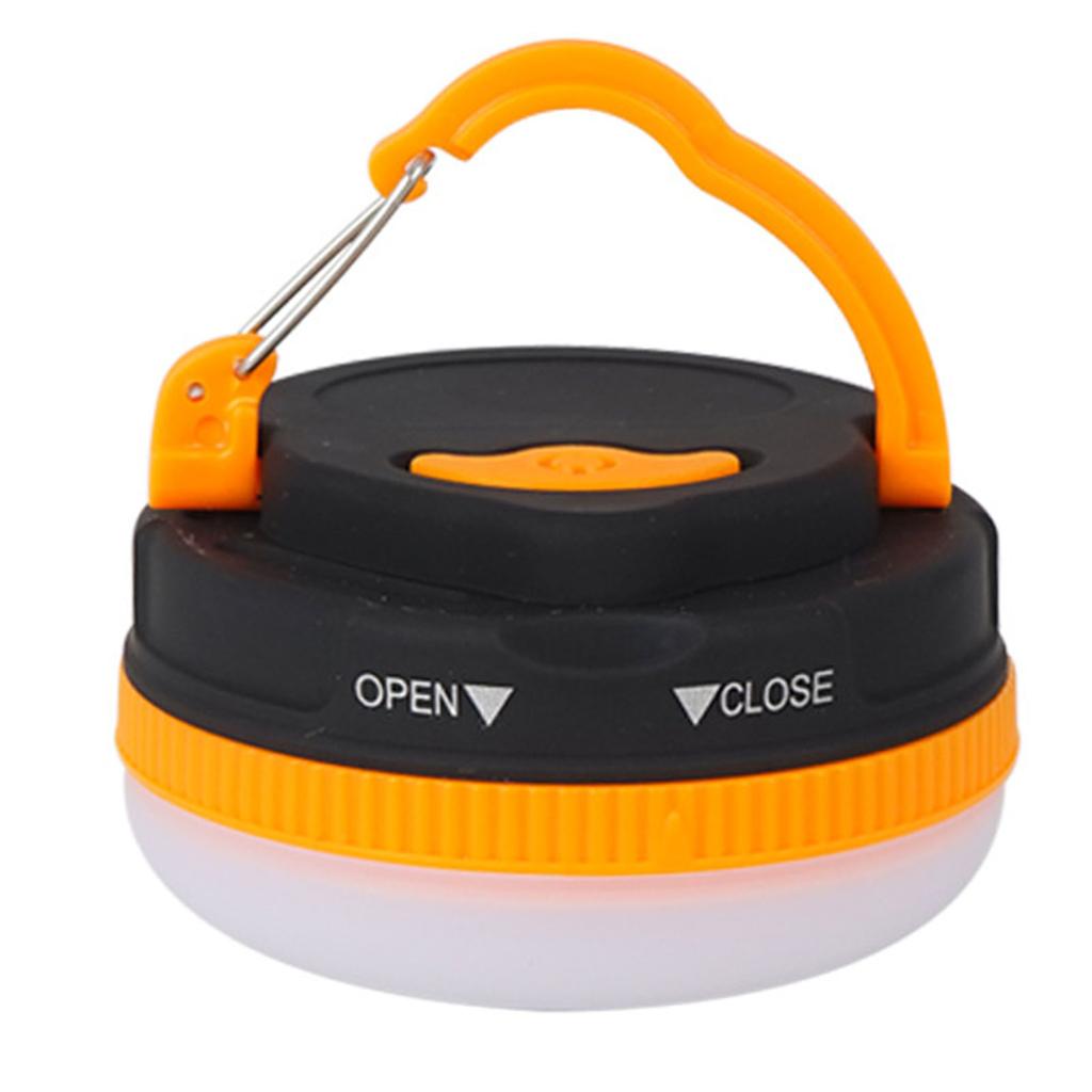 LED Tent Lamp ABS 5 Lighting Modes Waterproof Emergency Camp Hanging Lamp for Outdoor Battery Type Orange (Round)