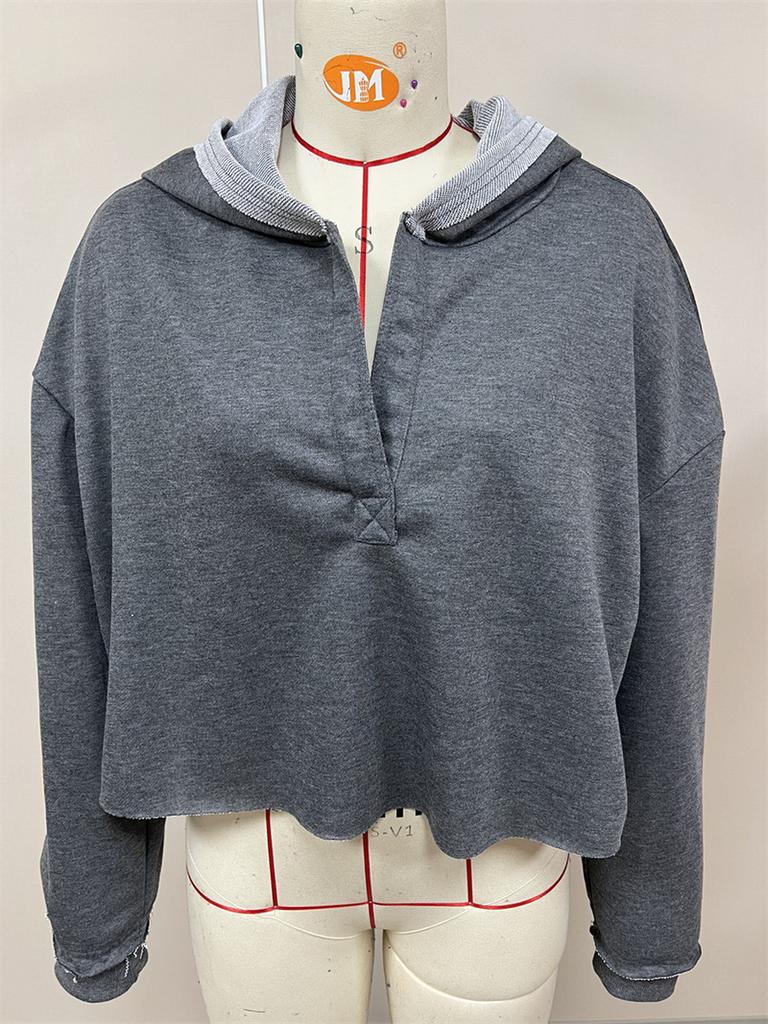 Übergroßes Hoodie-Sweatshirt für Damen Frühling/Herbst Freizeit-Oberteil