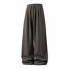 Mens Loose Draped Double Pleated Waist Straight Casual Long Trousers