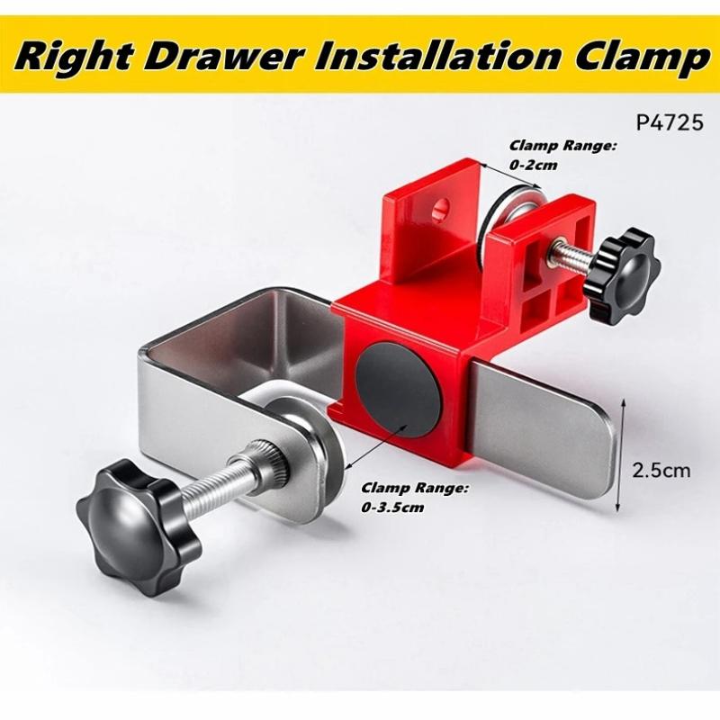 1Pair Adjustable Drawer Fixing Clip High Drawer Panel Quick Installation Clamp Furniture Large Panel Mounting Auxiliary Tool Jig