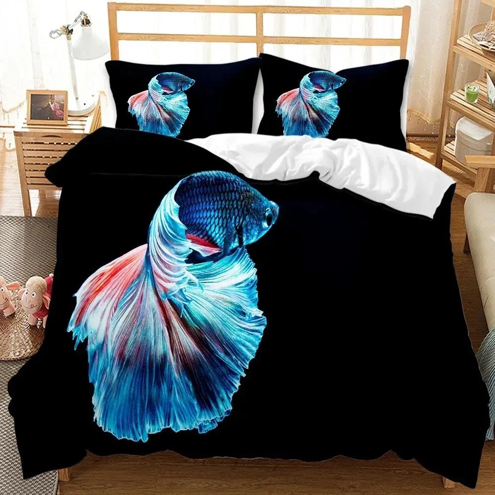 Underwater World Bedding Set Duvet Cover Pillowcases Twin Full Queen King Bed Linen 3D Print Sea Fish Duvet Cover Sets