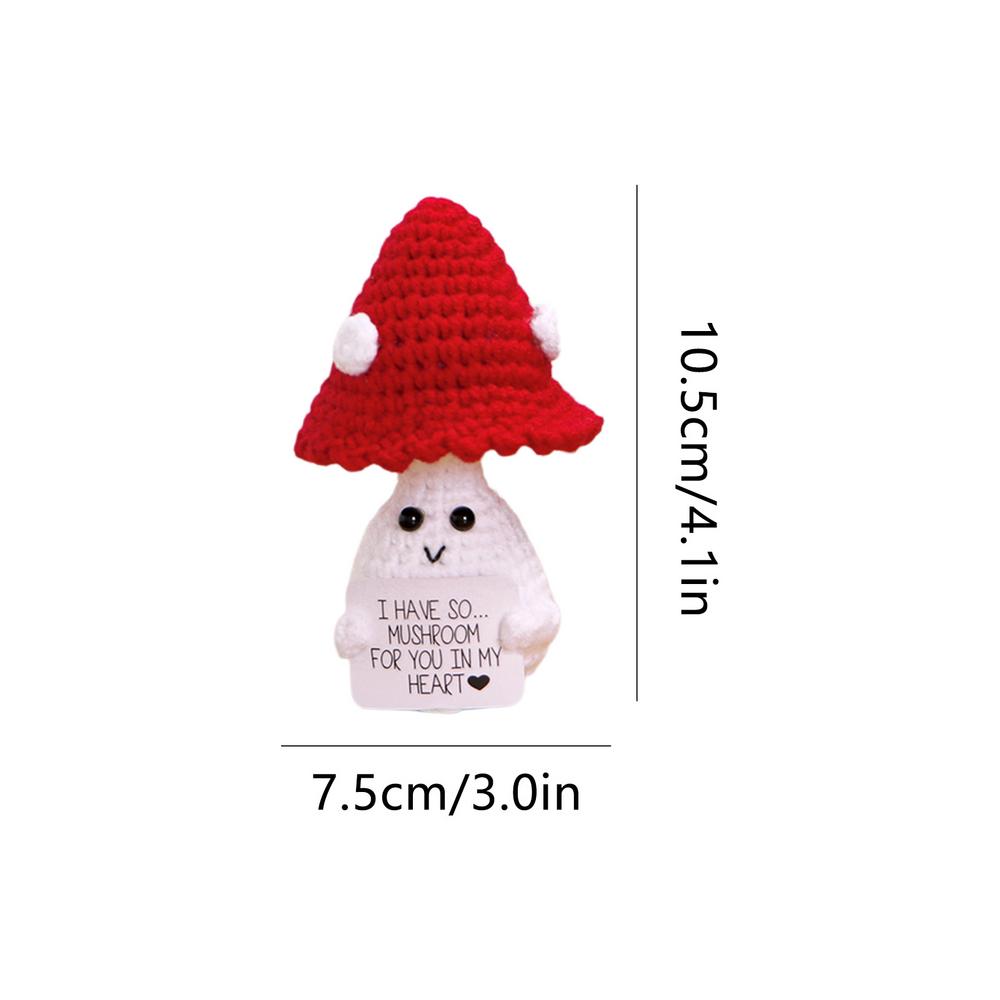 Funny Positive Toys with Card Knitted Inspired Toy Creative Inspirational Crochet Dolls Birthday Gifts for Friends