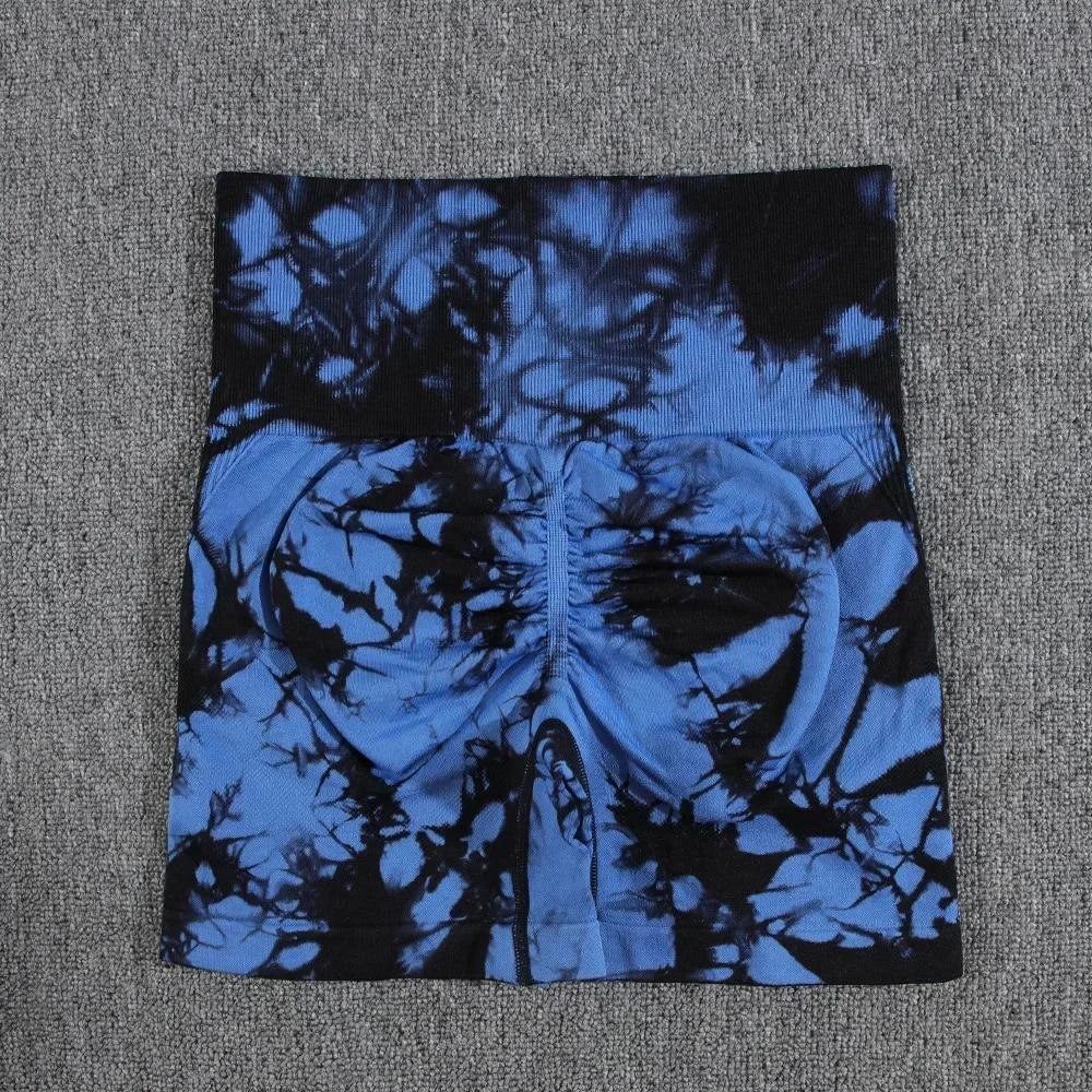 Fashion Tie-dye Yoga Leggings Women Shorts Sports Pant Gym Fitness Sportswear High Waisted Slim Fit 29654