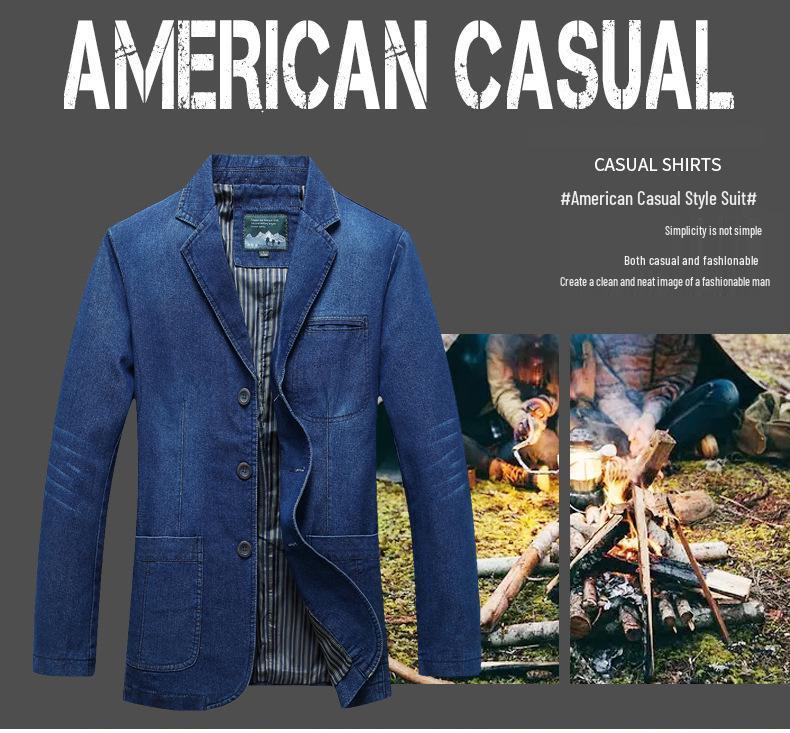 Men's Plus Size Casual Denim Jacket 2182